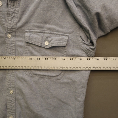 Everlane Heavyweight Flannel Shirt Mens Medium Blue Button Down Dual Pocket Work