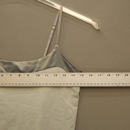 Banana Republic Satin Trim Camisole Top Large Light Sage Green Gray Stretch