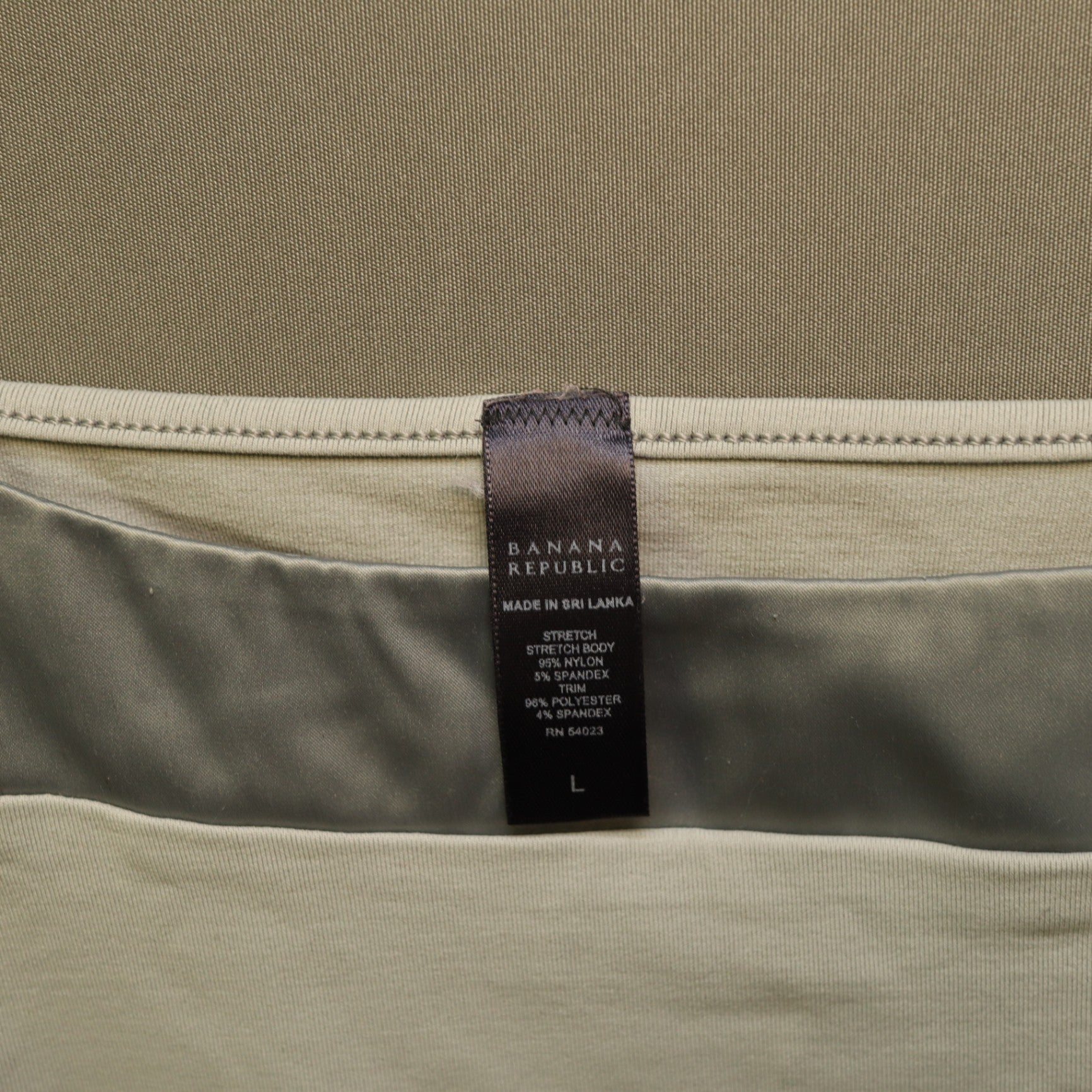 Banana Republic Satin Trim Camisole Top Large Light Sage Green Gray Stretch
