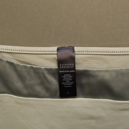 Banana Republic Satin Trim Camisole Top Large Light Sage Green Gray Stretch