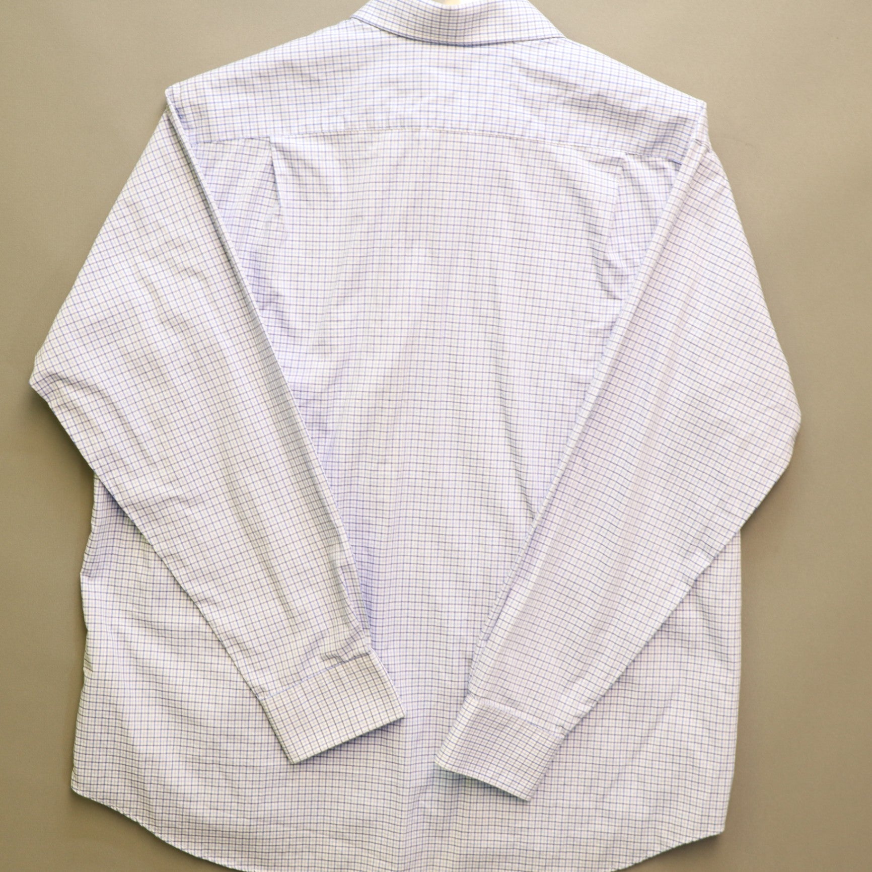Tommy Hilfiger Dress Shirt Mens XL 17-17.5 34/35 Blue Plaid Wrinkle Free Stretch
