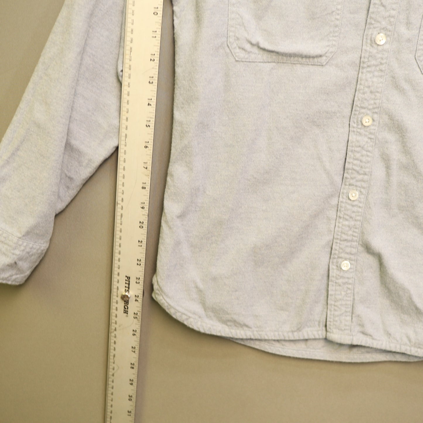 Everlane Heavyweight Flannel Shirt Mens Medium Blue Button Down Dual Pocket Work
