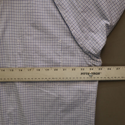 Tommy Hilfiger Dress Shirt Mens XL 17-17.5 34/35 Blue Plaid Wrinkle Free Stretch
