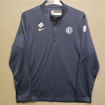 Nike Dri-Fit Dallas Mavericks Quarter Zip Pullover XXL Mark Aguirre #24 Patch NBA