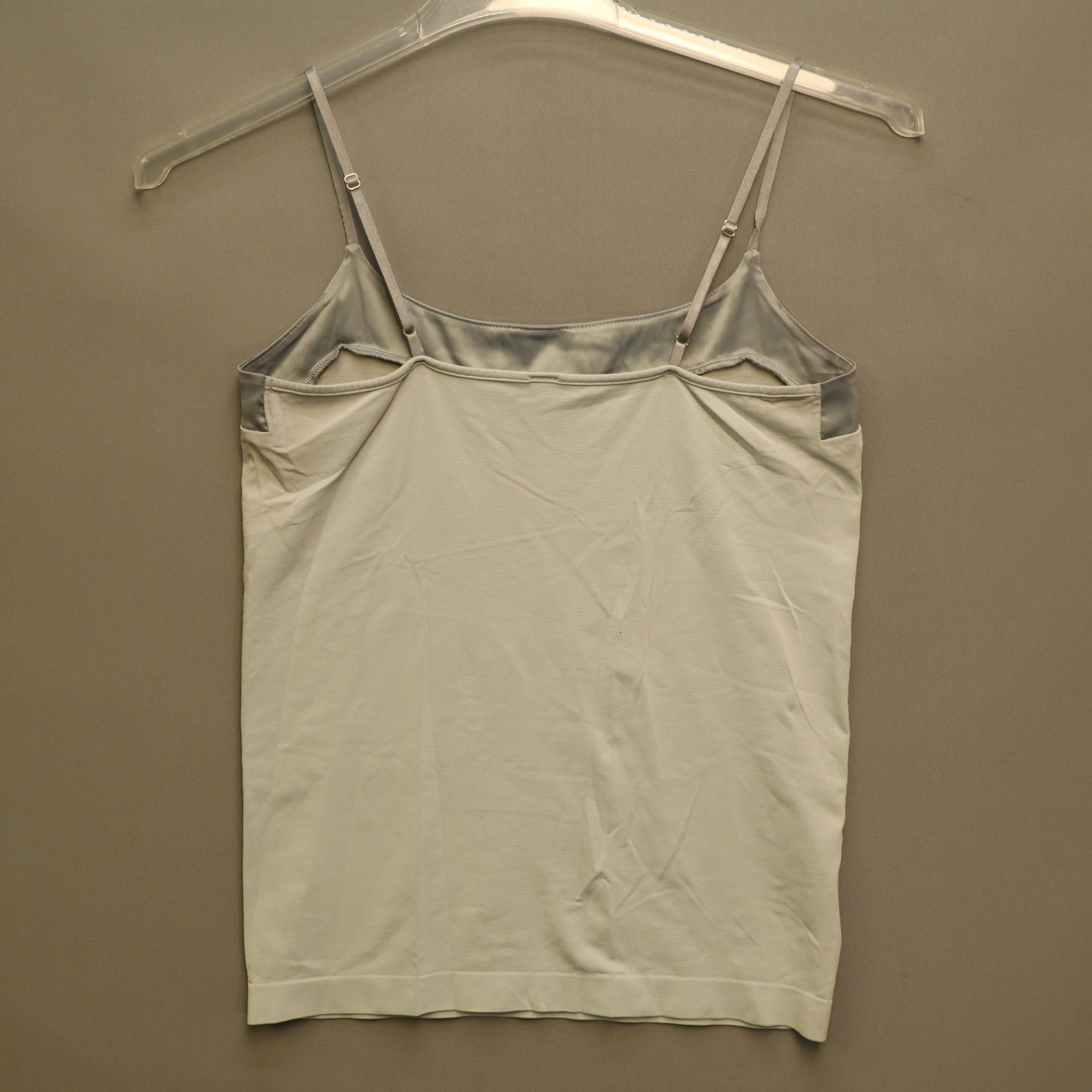 Banana Republic Satin Trim Camisole Top Large Light Sage Green Gray Stretch