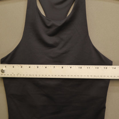 Under Armour High Neck Crop Tank Top Small Black Built In Shelf Bra Racerback