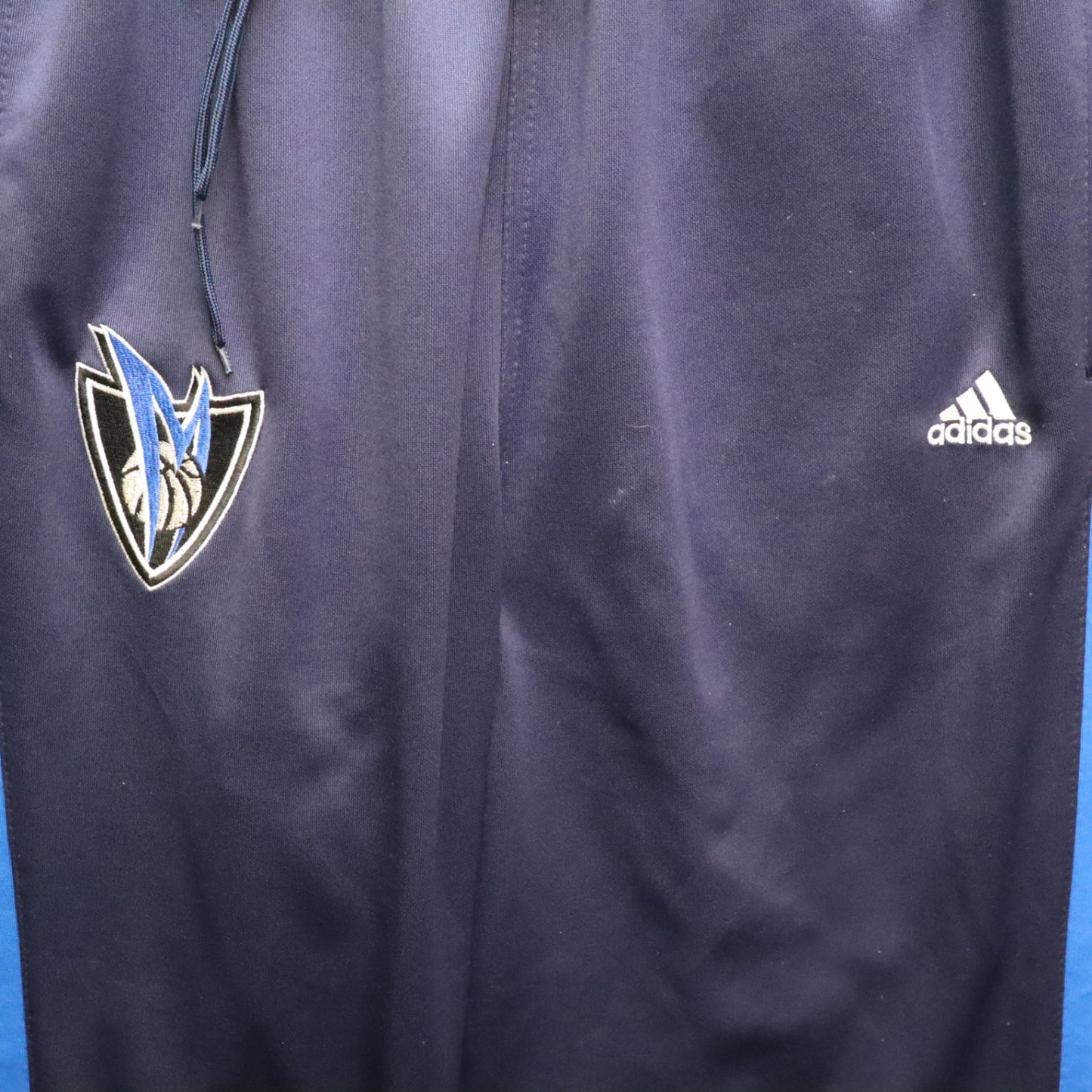 Adidas Dallas Mavericks Tearaway Track Pants Large Navy Blue Warm Up Snap NBA