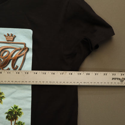 Reason x Hustler Graphic T-Shirt Mens Medium Black Palm Trees California Tee