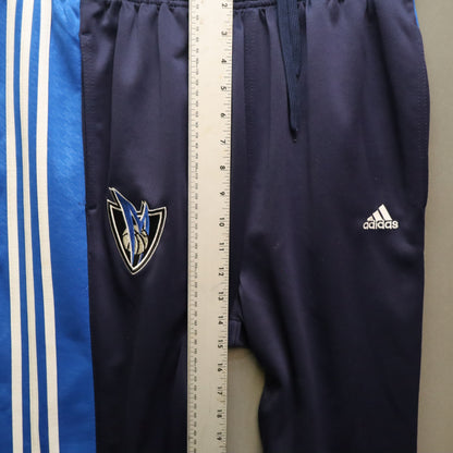 Adidas Dallas Mavericks Tearaway Track Pants Large Navy Blue Warm Up Snap NBA