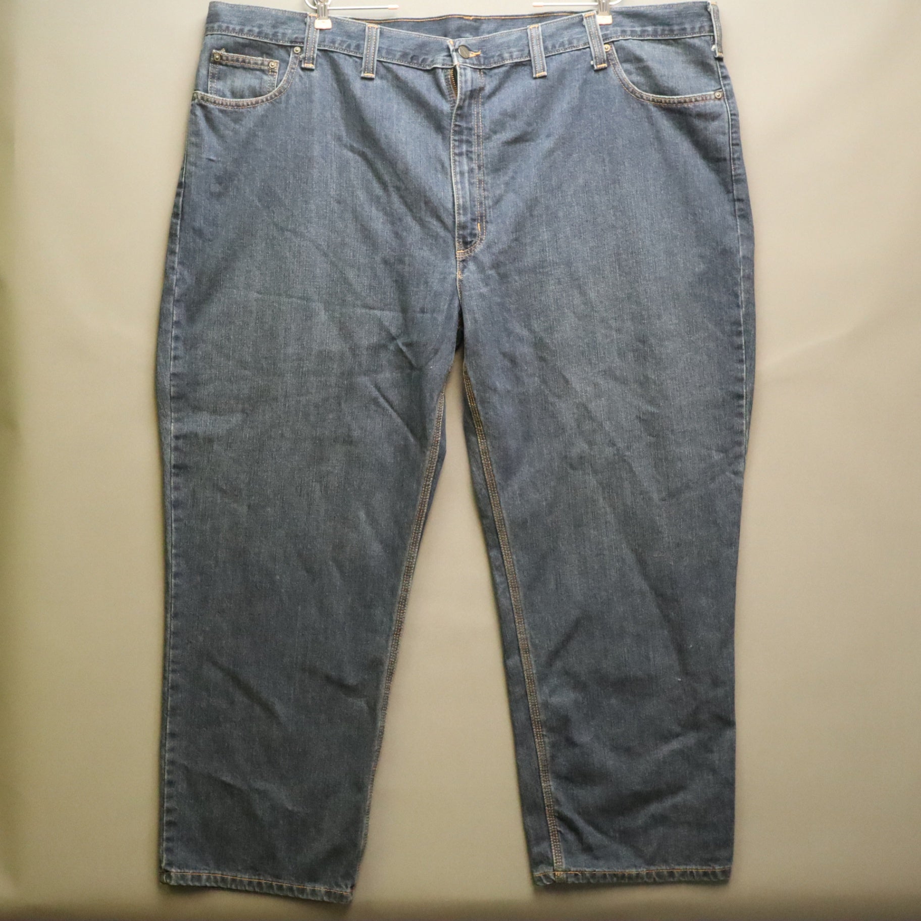 Carhartt Mens Relaxed Fit Straight Leg Jeans 50x30 Blue Workwear Denim 101483