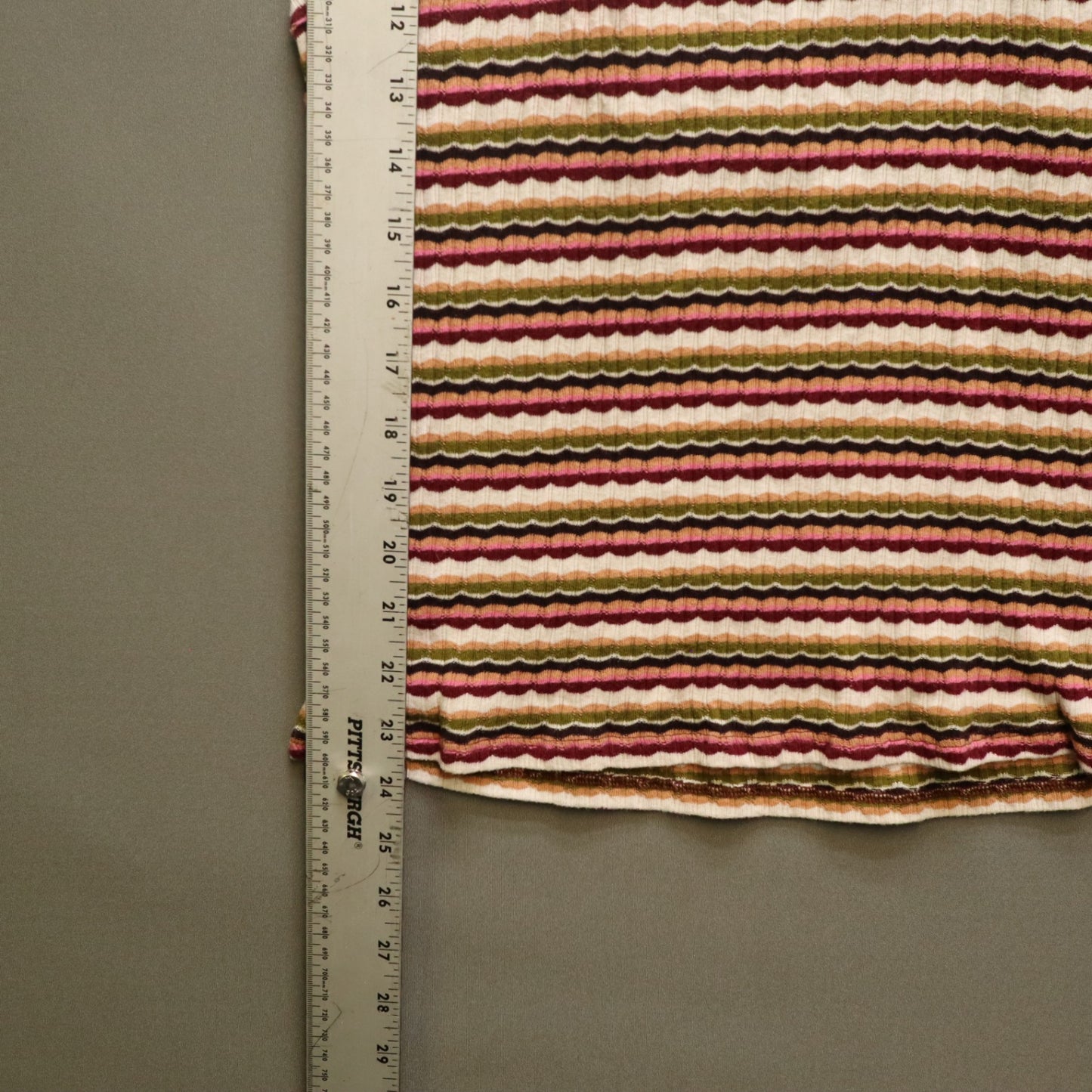 American Eagle Striped Ribbed Halter Top XL Pink Green Tan Wavy Stripe Crop Cami