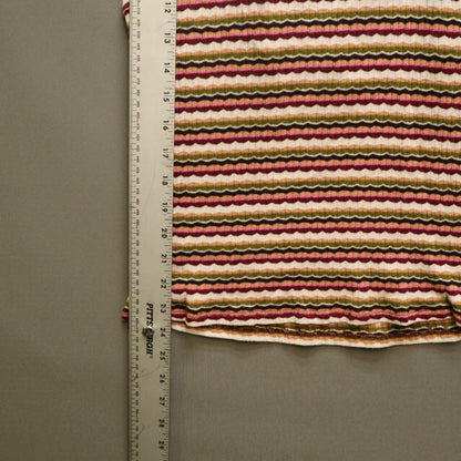 American Eagle Striped Ribbed Halter Top XL Pink Green Tan Wavy Stripe Crop Cami