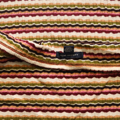 American Eagle Striped Ribbed Halter Top XL Pink Green Tan Wavy Stripe Crop Cami