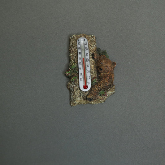 AcuRite Bear Log Wall Hanging Thermometer Rustic Cabin Decor Chaney Instrument Co