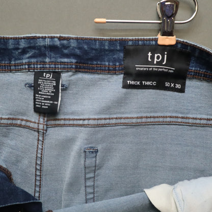 TPJ The Perfect Jean Thick Thicc Stretch Jeans Mens 50x30 Blue Athletic Fit