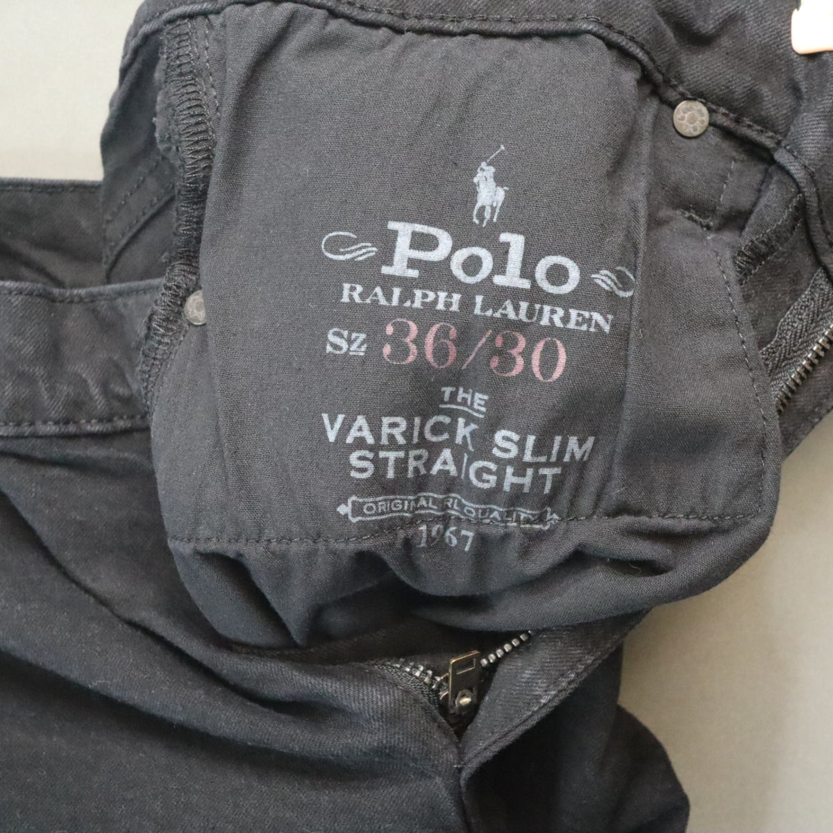 Polo Ralph Lauren Varick Slim Straight Black Jeans Mens 36x30 Denim Pants