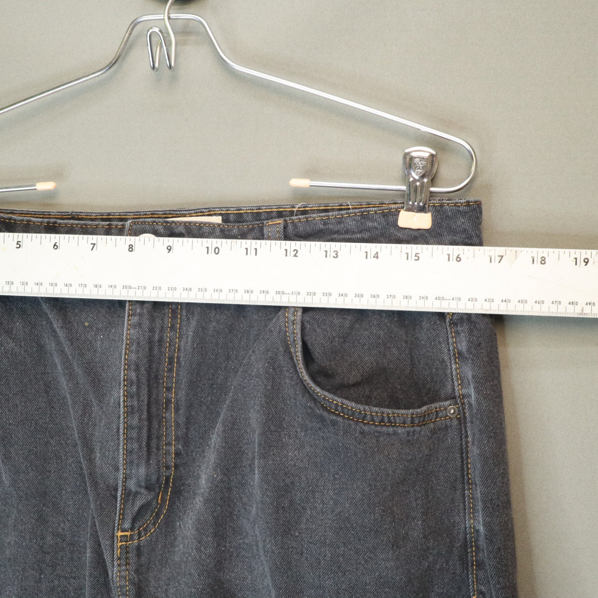 Cotton On Curvy Cargo Black Denim Jeans Womens Size 32 High Rise Wide Leg Pants