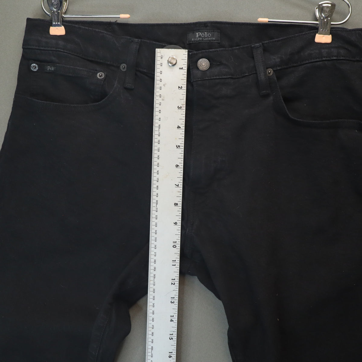 Polo Ralph Lauren Varick Slim Straight Black Jeans Mens 36x30 Denim Pants