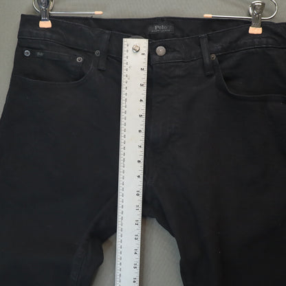 Polo Ralph Lauren Varick Slim Straight Black Jeans Mens 36x30 Denim Pants