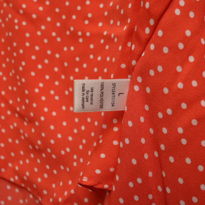 Active USA Orange Polka Dot Cami Tank Top Womens Large Strappy Crossover Back