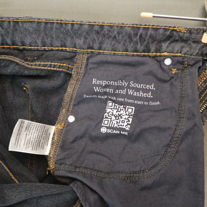 Cotton On Curvy Cargo Black Denim Jeans Womens Size 32 High Rise Wide Leg Pants