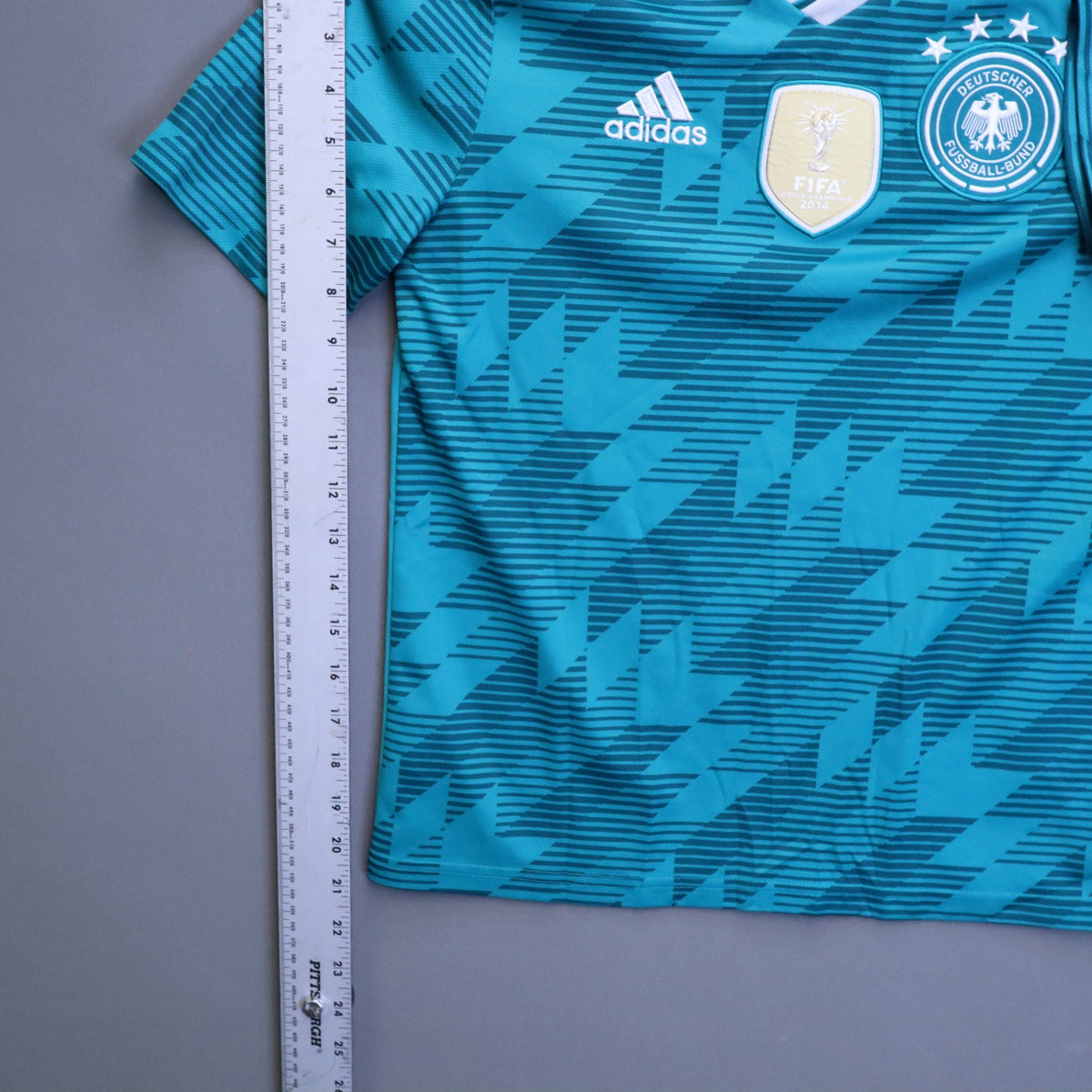 Adidas Germany 2018 World Cup Away Soccer Jersey Youth Large Teal DFB Climalite