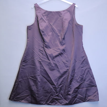 NWT David's Bridal Truffle Brown Satin Boat Neck A-Line Cocktail Dress Size 24 $105