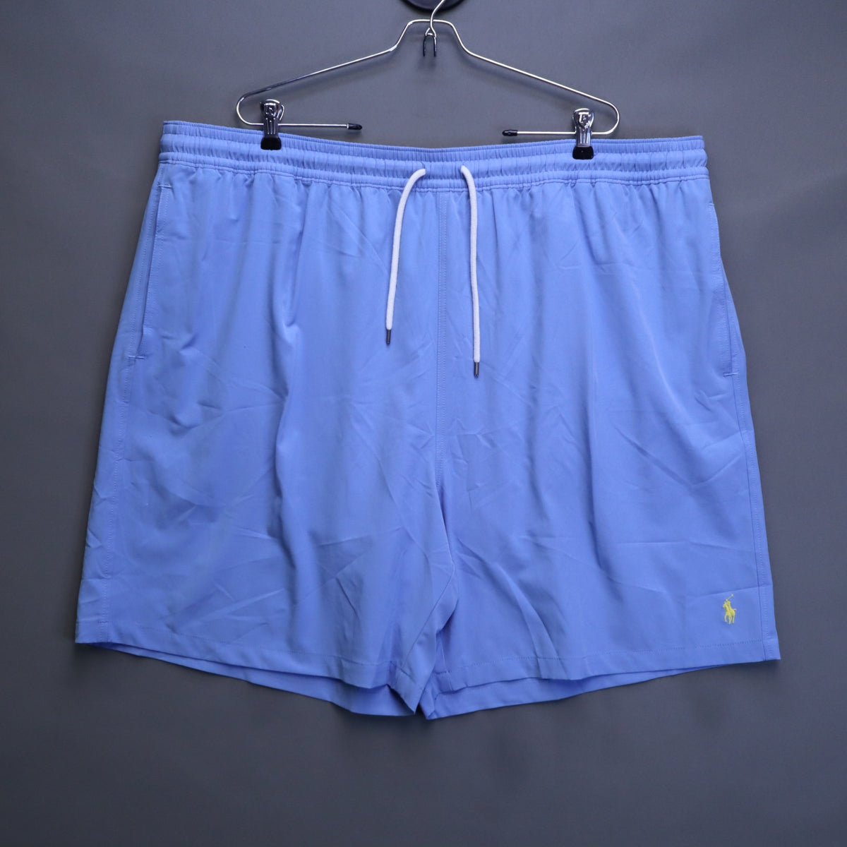 Polo Ralph Lauren Mens 3XLT Big & Tall Swim Trunks Periwinkle Blue Yellow Pony