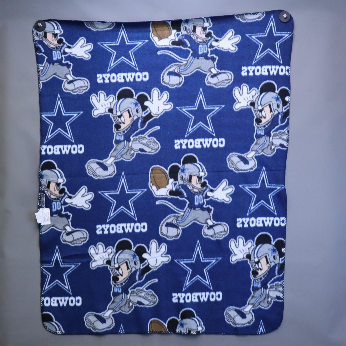 Vintage 2012 Disney Dallas Cowboys Mickey Mouse Fleece Throw Blanket 37x47 NFL