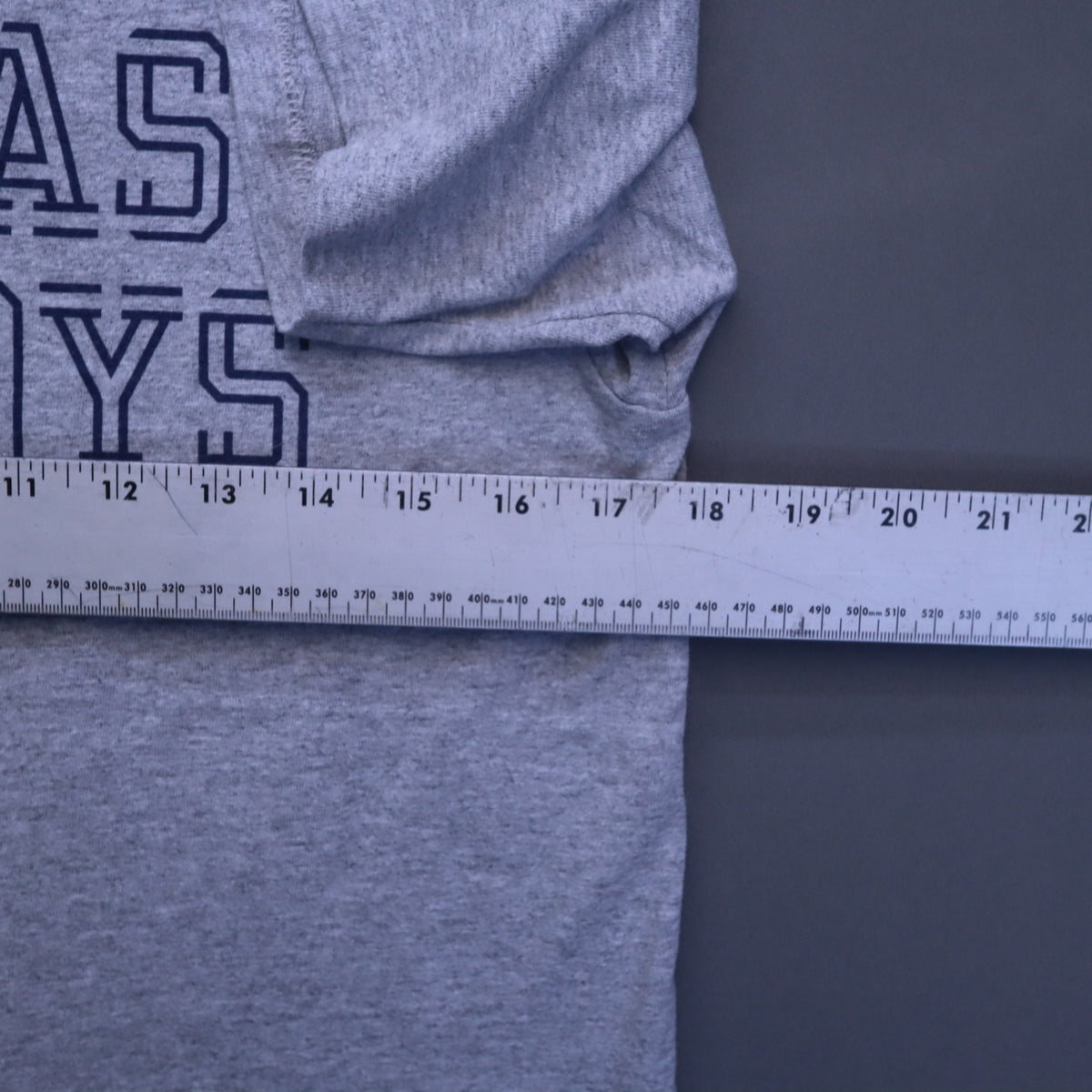 Dallas Cowboys Authentic Heather Grey T-Shirt Youth Medium 12-14 Star Sleeve Tee