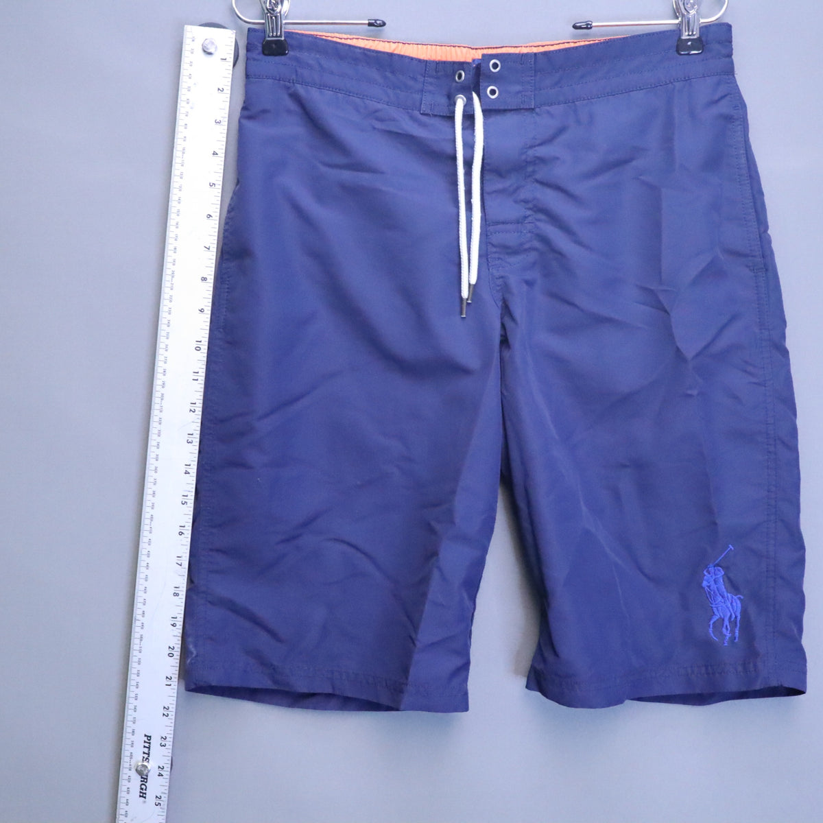Polo Ralph Lauren Swim Trunks Boys XL 18-20 Board Shorts Navy Blue Big Pony Mesh
