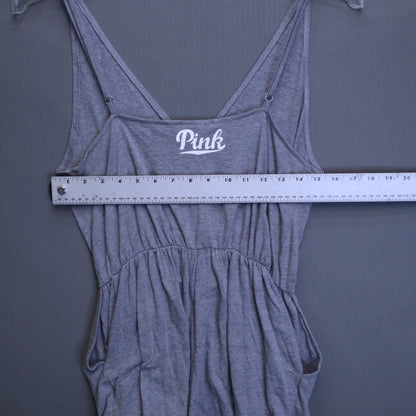 PINK Victoria's Secret Heather Gray Surplice Romper Womens Medium Lounge Pockets