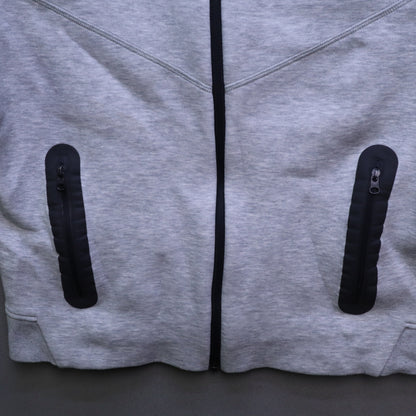 Nike Tech Fleece Full Zip Windrunner Hoodie Mens Large Heather Grey Black Trim L
