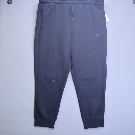 NWT Reebok Mens Slim Fit Fleece Jogger Sweatpants Black 3XL Zipper Pocket Tech