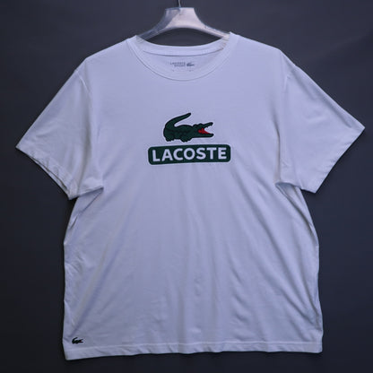 Lacoste Sport Ultra Dry Big Crocodile Logo T-Shirt Mens 3XL FR 8 White Short Sleeve