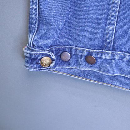 Vintage Western Studded Denim Vest Sleeveless Cutoff Trucker Jacket Hearts Stars