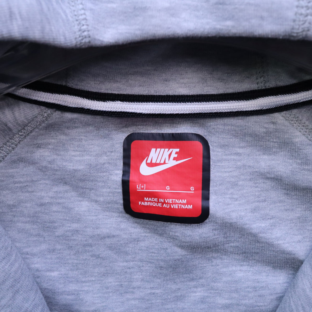 Nike Tech Fleece Full Zip Windrunner Hoodie Mens Large Heather Grey Black Trim L