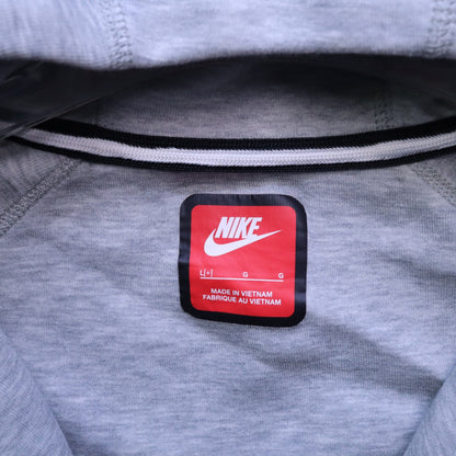 Nike Tech Fleece Full Zip Windrunner Hoodie Mens Large Heather Grey Black Trim L