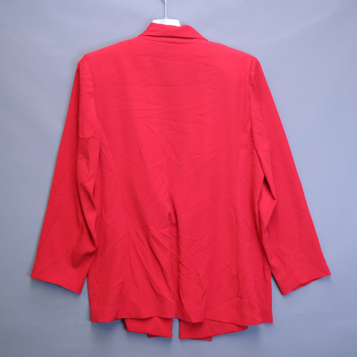Calvin Klein Womens 1X Red Open Front Shawl Collar Blazer Jacket Chain Accent