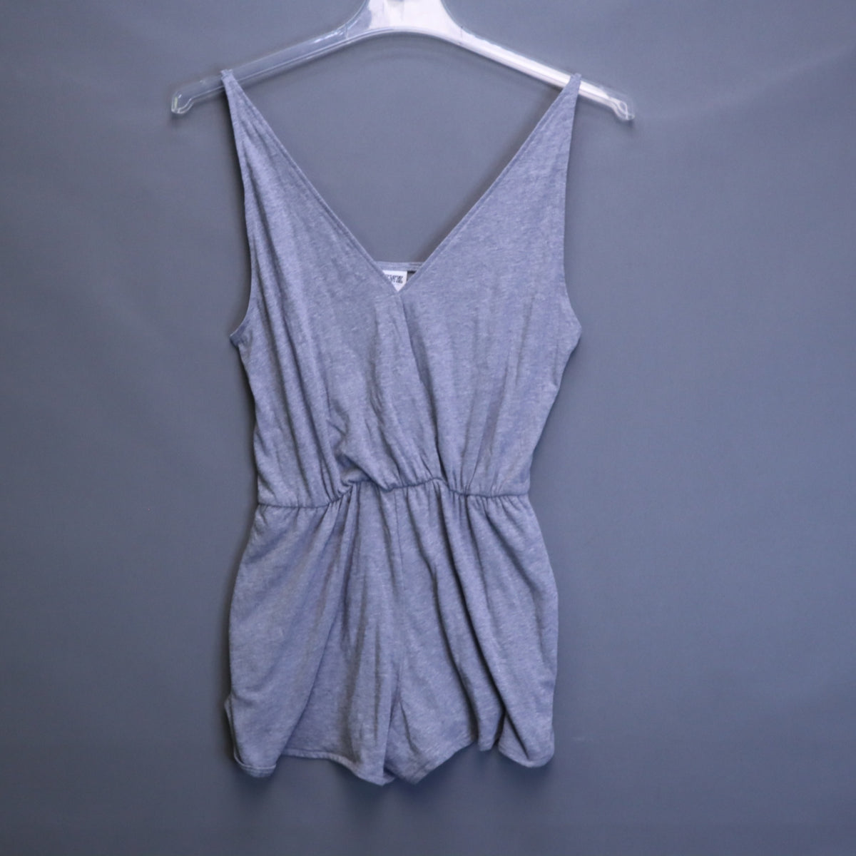 PINK Victoria's Secret Heather Gray Surplice Romper Womens Medium Lounge Pockets