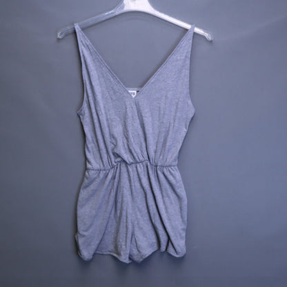 PINK Victoria's Secret Heather Gray Surplice Romper Womens Medium Lounge Pockets