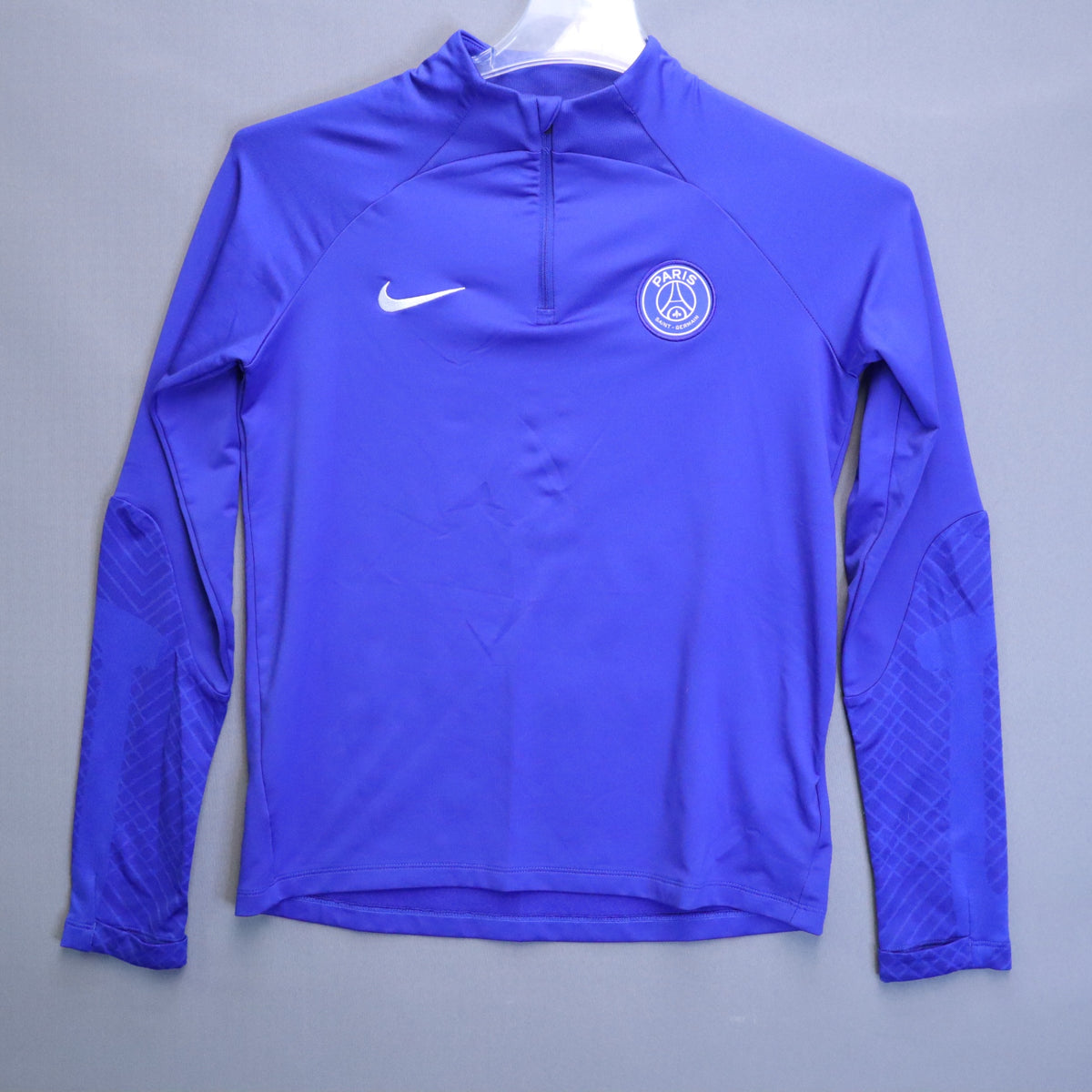 Nike Dri-FIT Paris Saint-Germain PSG 1/4 Zip Drill Top Youth XL Blue Soccer Shirt