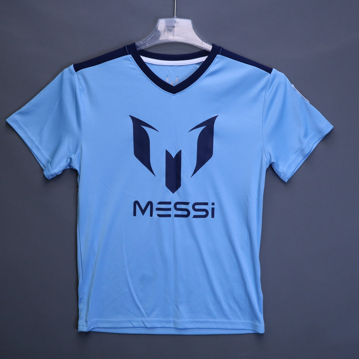 Lionel Messi Collection #10 Soccer Jersey Youth XL Light Blue Argentina Logo Tee
