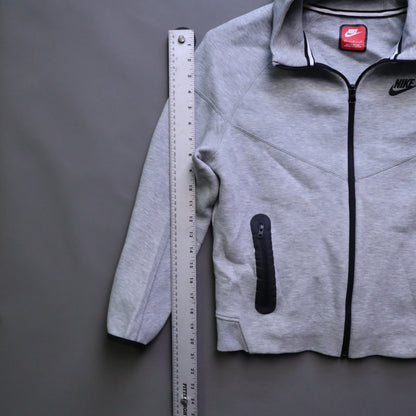 Nike Tech Fleece Full Zip Windrunner Hoodie Mens Large Heather Grey Black Trim L