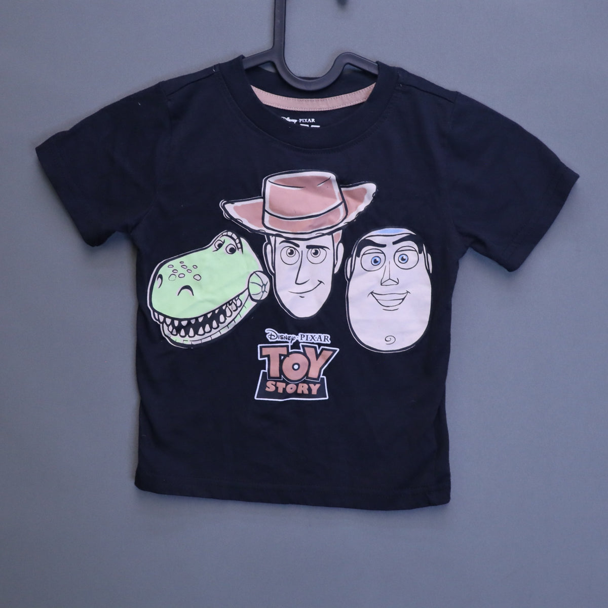 Disney Pixar Toy Story Woody Buzz Lightyear Rex Toddler T-Shirt Black Size 3T Tee