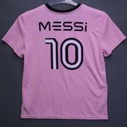 Lionel Messi Collection #10 Pink Inter Miami Style Soccer Jersey & Shorts Set L