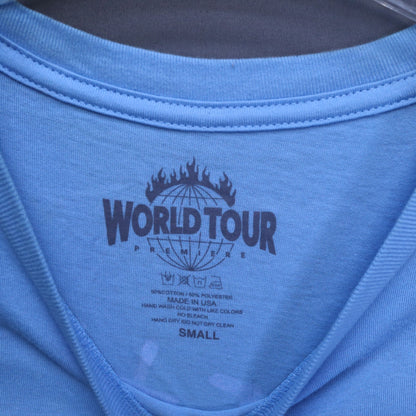 World Tour Dolce & Gabbana Guns N Roses Parody Graphic T-Shirt Mens Small Blue