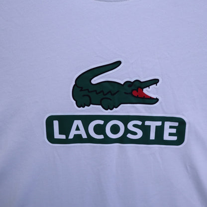 Lacoste Sport Ultra Dry Big Crocodile Logo T-Shirt Mens 3XL FR 8 White Short Sleeve