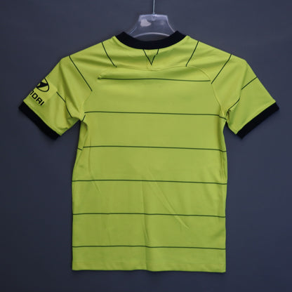 Nike Chelsea FC 2021-22 Away Soccer Jersey Youth Large Volt Yellow Pinstripe 3
