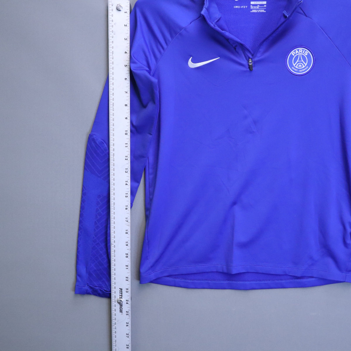 Nike Dri-FIT Paris Saint-Germain PSG 1/4 Zip Drill Top Youth XL Blue Soccer Shirt